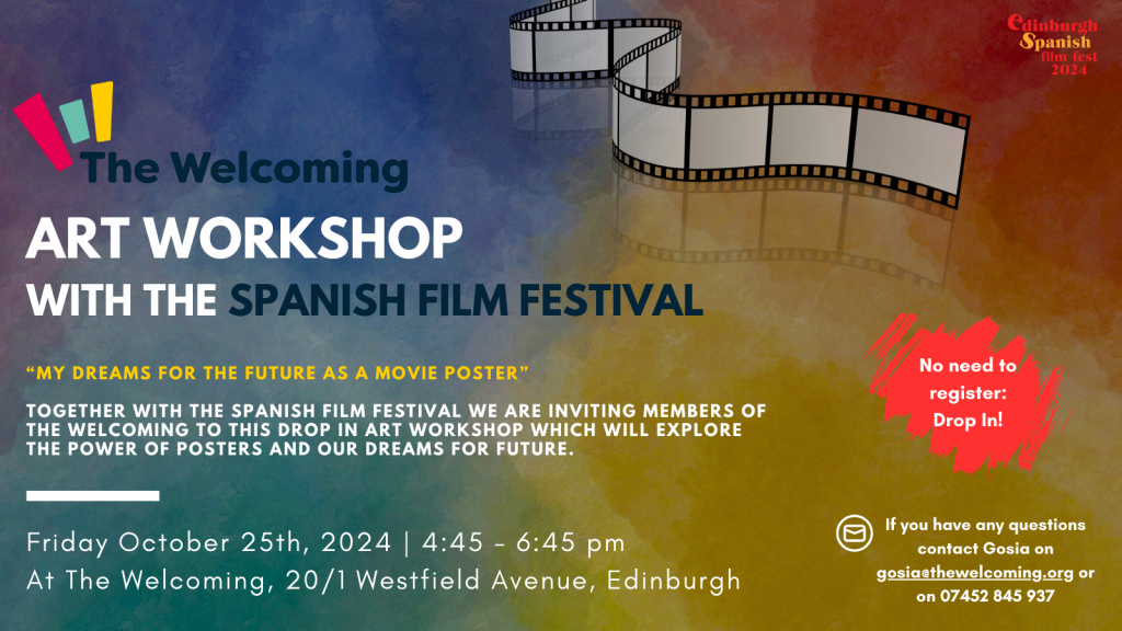 Art Workshop poster with the Spanish Film Festival